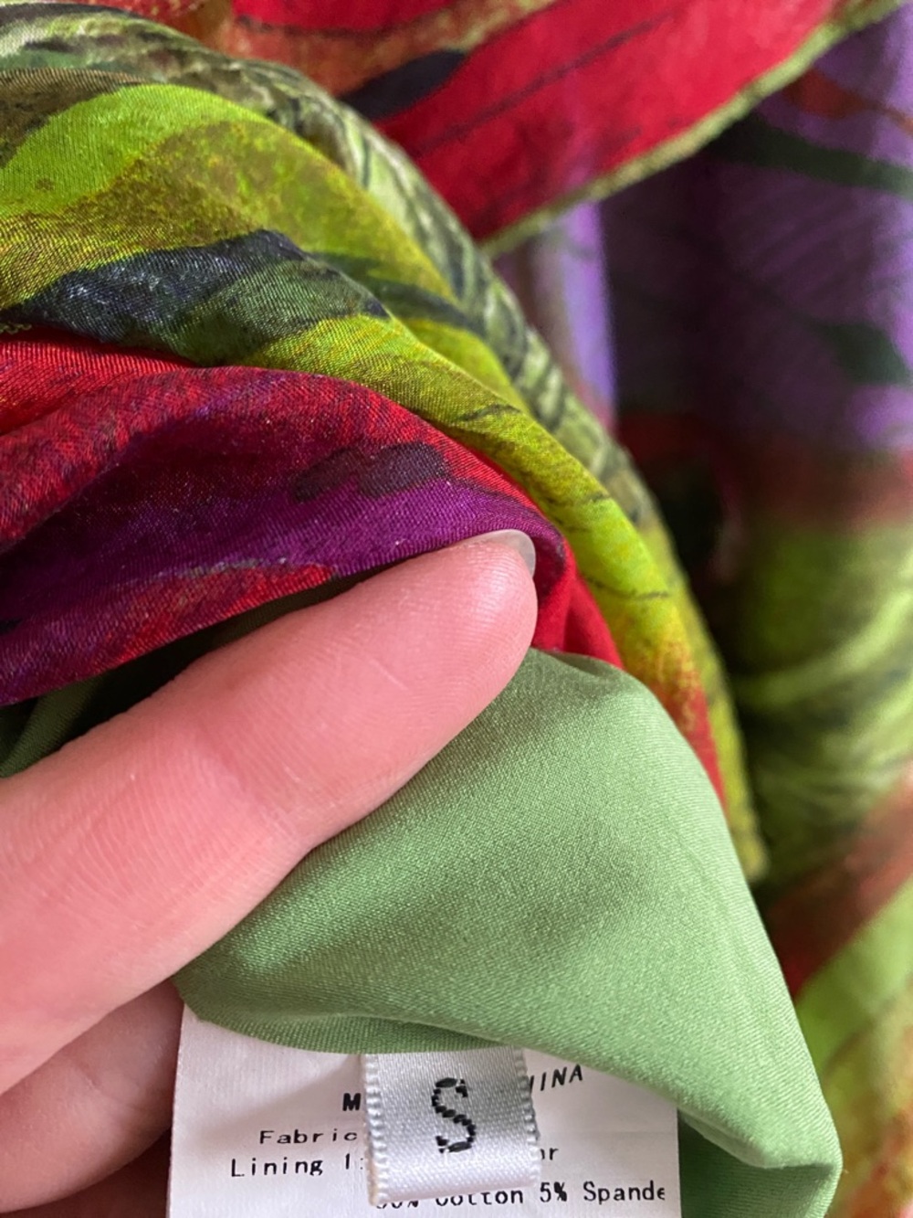 Silk Layered Handkerchief Dress | Abstract Feather Print | Free Size - Picture 7 of 10